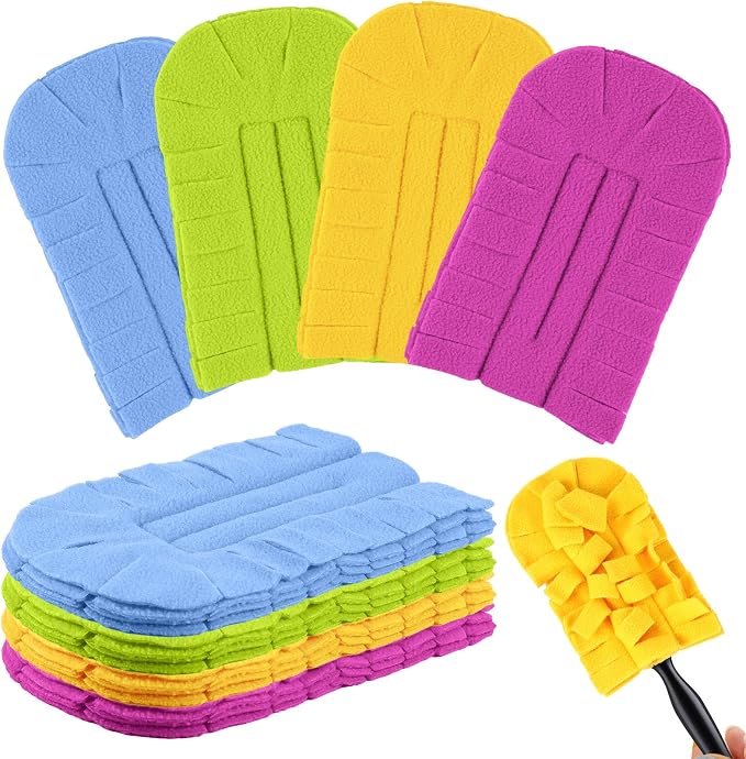 Zubebe 12 Pcs Duster Refill Reusable Fleece Duster Refills Feather Flat Dusters by Zubebe