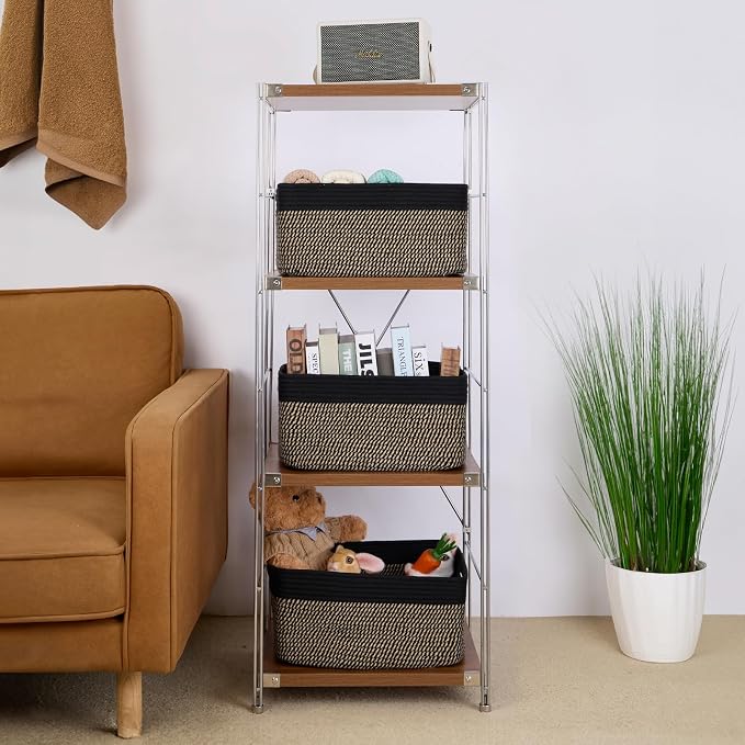 Large Storage Baskets for Organizing, Closet Shelf Baskets for Clothes Blanket - Image 4