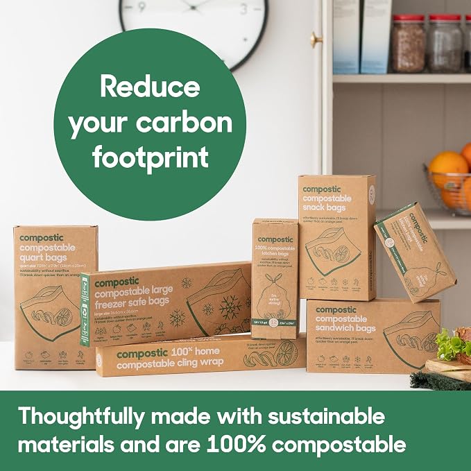 Compostic Home Compostable Resealable Gallon Bags, Microwave & Freezer Safe - Image 9