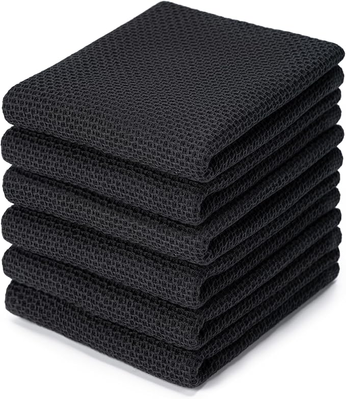 BOOMIBOO 6-Pack Kitchen Dish Cloths, 100% Cotton Waffle Weave, Ultra Soft by BOOMIBOO
