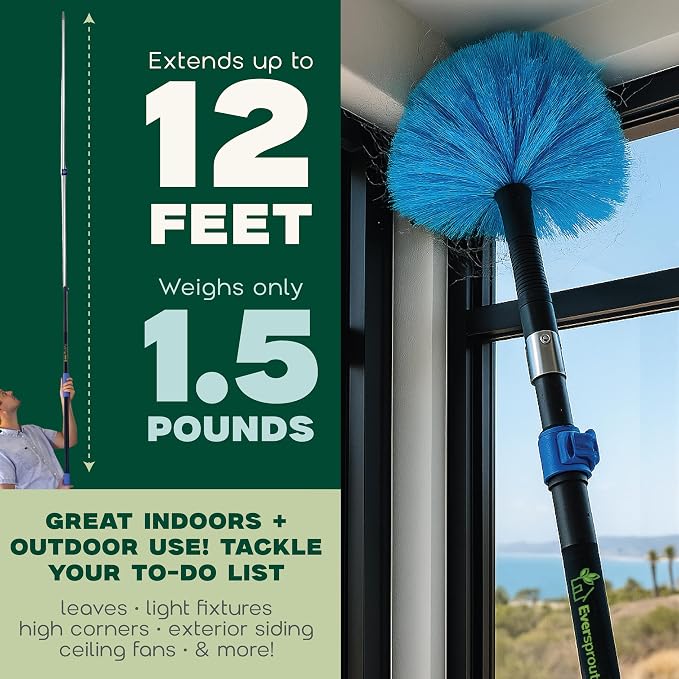 EVERSPROUT Twist-On Cobweb Duster | Indoor & Outdoor use Brush Attachment | - Image 7