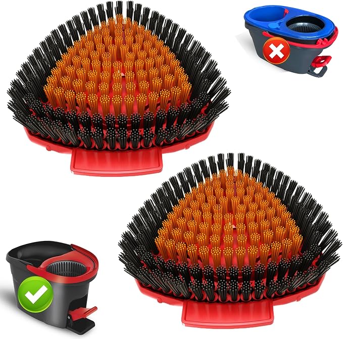 2 Pack Upgraded Spin Mop Replace Scrub Brush Compatible by Fatmass