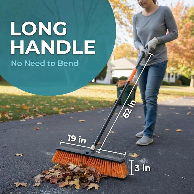 HELOMOR 2-Pack 19” Outdoor Push Brooms - Image 5