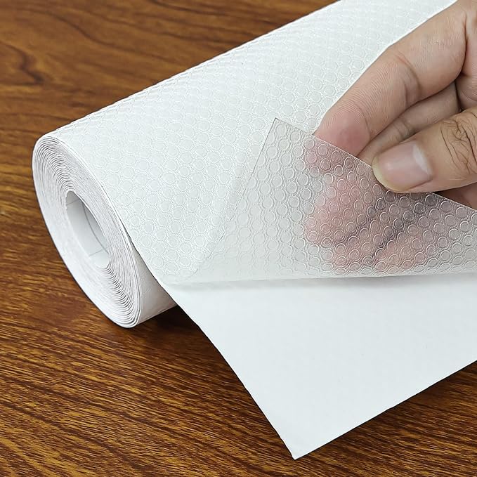 Shelf Liners 10 in x 20 ft Self-Adhesive EVA Drawer Mats, Cupboard Protector by Hersvin