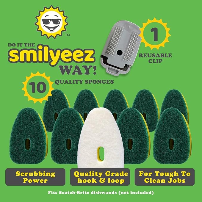 Smilyeez No-Plastic Heavy Duty Green Sponge Refill - Image 4