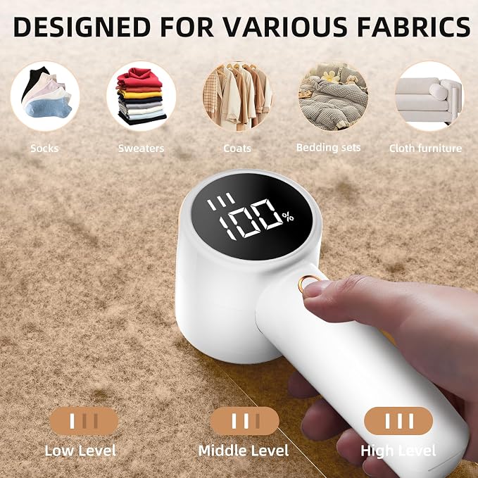 Fabric Shaver, Lint Remover Rechargeable, Electric Portable Sweater Defuzzer - Image 5