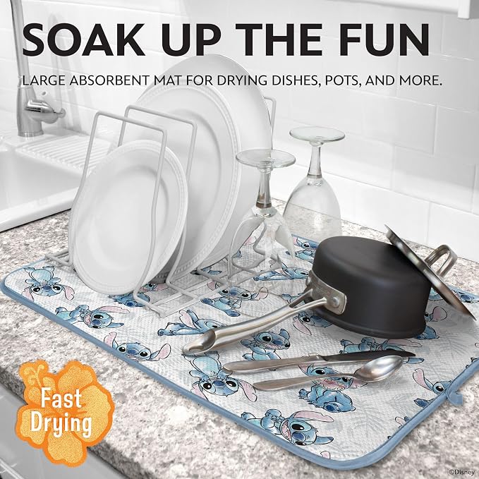 Disney Dish Drying Mats for Kitchen Counter – 16" x 18" Absorbent Kitchen - Image 2