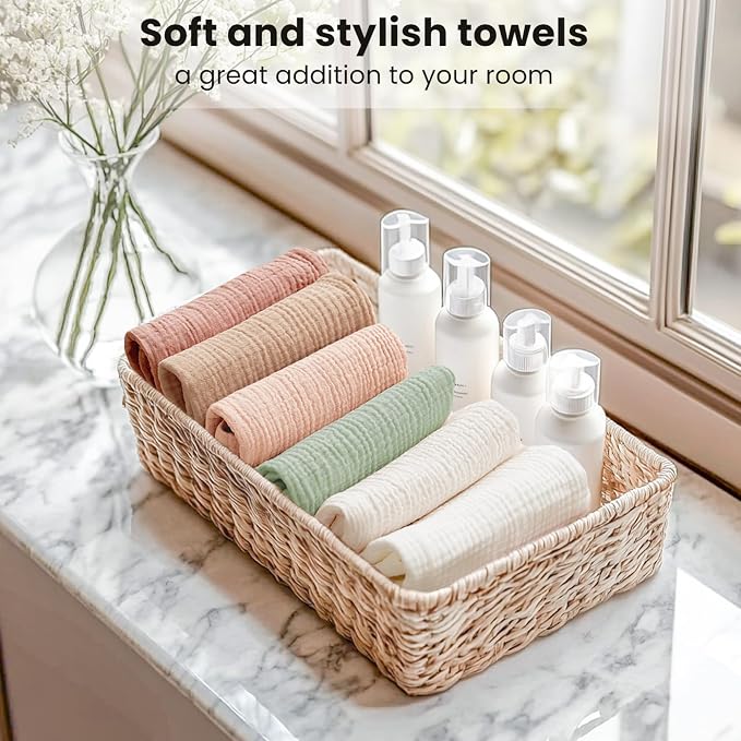 Konssy 6 Pack Face Cloths, Soft Wash Cloth - Image 7