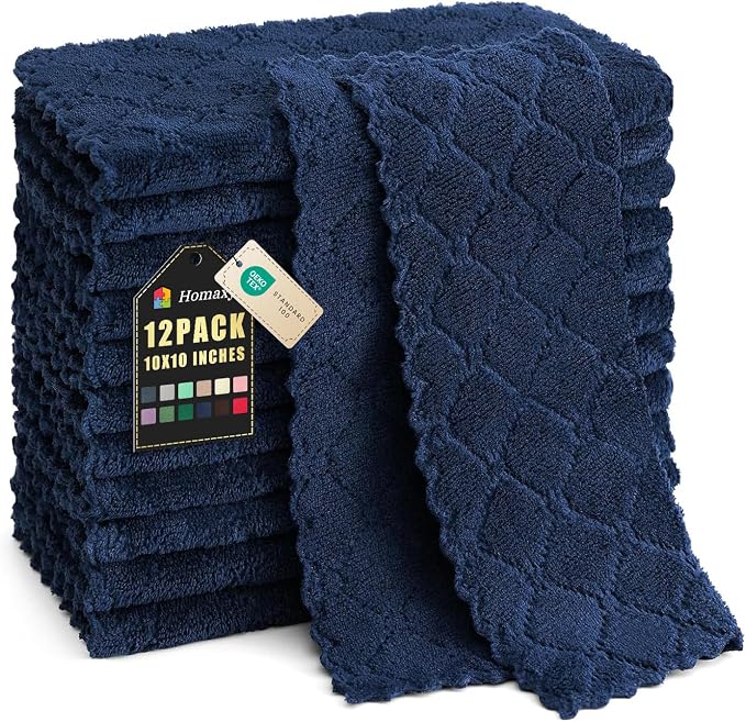 Homaxy 12 Pack Kitchen Dish Cloths, Super Soft and Absorbent Coral Velvet Dish by Homaxy