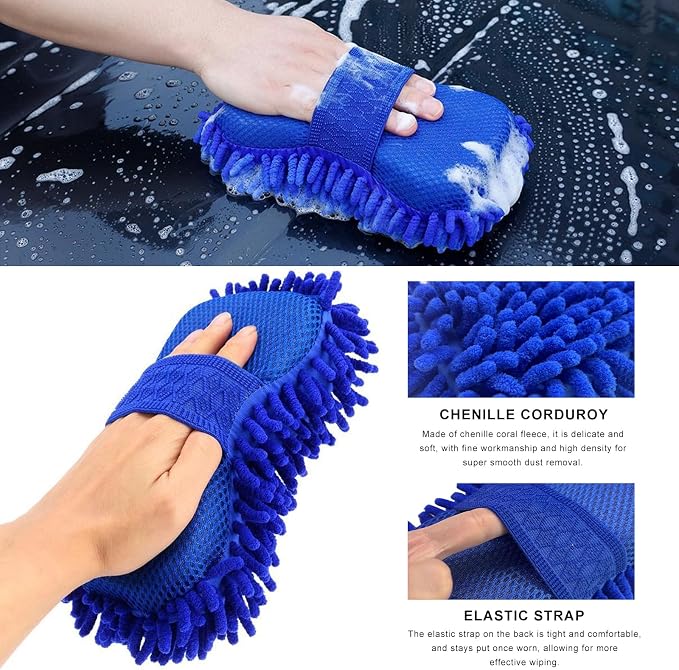 Microfiber Car Wash Sponge, Scratch-Free Vehicle Washing Mitt - Image 3