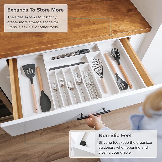 KitchenEdge Premium Silverware, Flatware and Utensil Organizer - Image 5