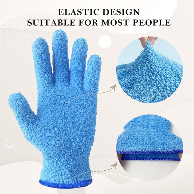 Evridwear Microfiber Plant Dusting Gloves Reusable Leaf Cleaning Glove - Image 3