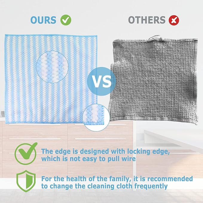 Choicy Microfiber Cleaning Cloth Absorbent Kitchen Towels Dish Cloths Washable - Image 5