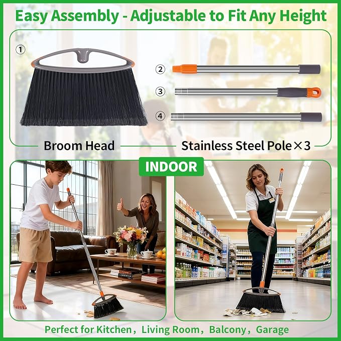 Soft Bristle Broom, Heavy Duty Broom - Image 5