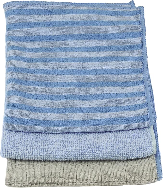 Unger 12” x 12” Microfiber Cloth Variety Set, 3 Pack, All-Purpose Cleaning by Unger