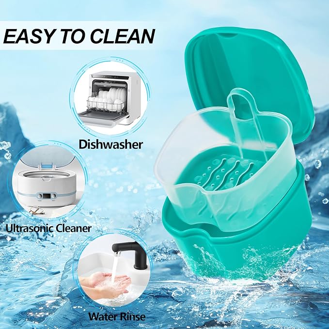 2 Pack Partial Denture Bath Case Retainer Cleaning Case Travel, Denture Storage - Image 7