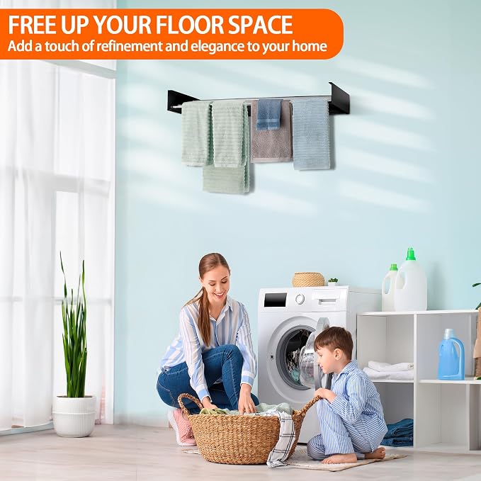FOCHIER F Laundry Drying Rack Wall Mounted Clothes Drying Rack Collapsible - Image 6