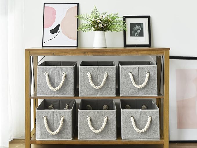StorageWorks Storage Baskets for Shelves, Foldable Fabric Closet Storage Bins - Image 4