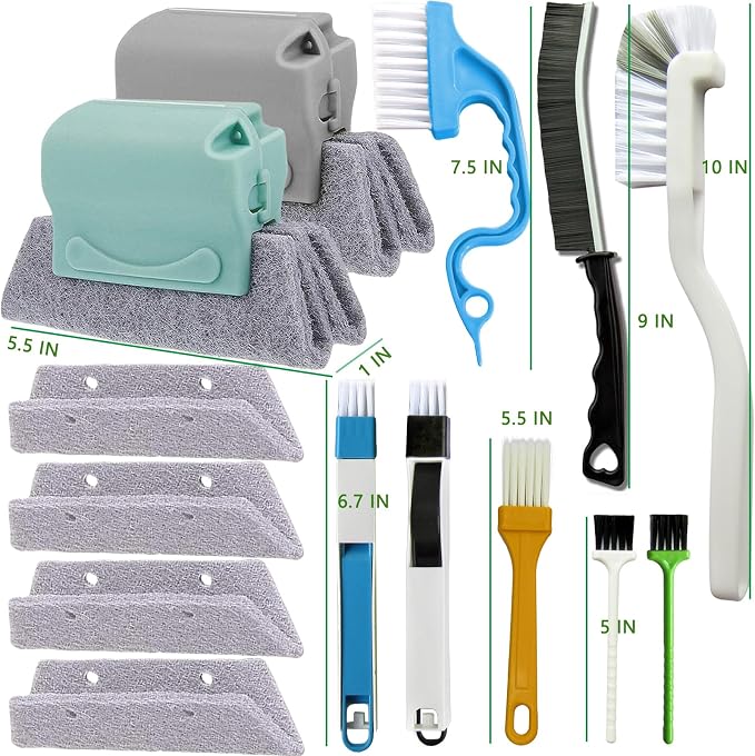 14Pcs Window Track Cleaning Tools, Deep Clean Groove Gap cleaning brush Kit - Image 5
