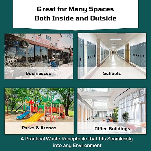 32 Gallon Square Slatted 100% Recycled Plastic Heavy-Duty Commercial Outdoor or - Image 3
