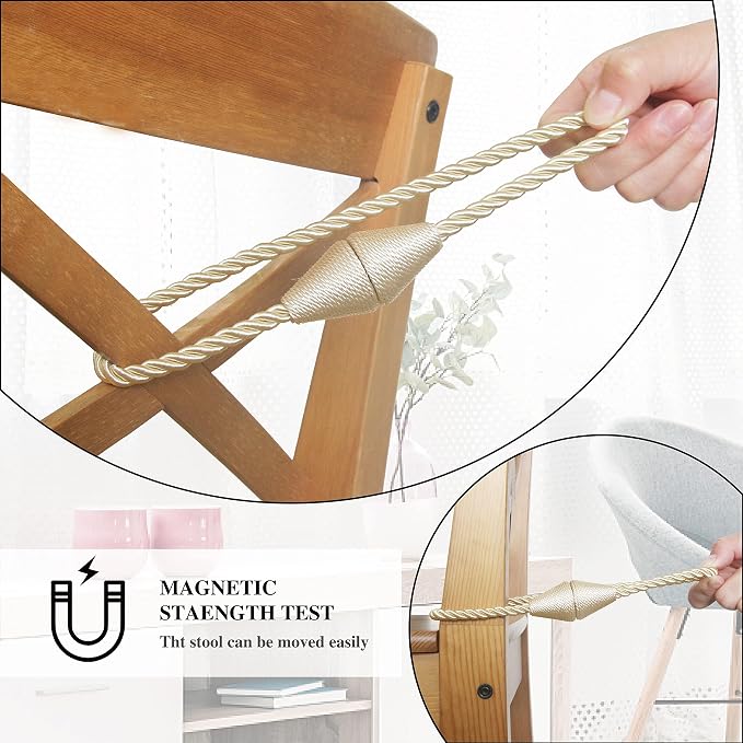 2 Pack Magnetic Curtain Tiebacks Rope Modern Handmade Curtain Tie Backs - Image 4