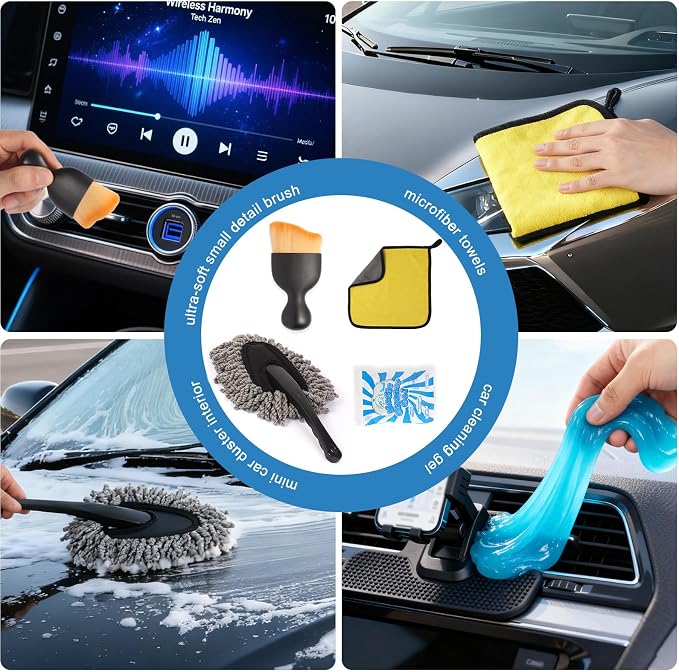 Car Detailing Brush Kit with Detail Brushes, Car Interior Detailing Brushe - Image 7