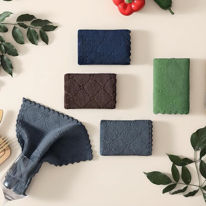 Homaxy 12 Pack Kitchen Dish Cloths, Super Soft and Absorbent Coral Velvet Dish - Image 2