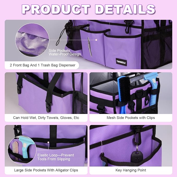 Large Cleaning Caddy Bag With Detachable Divider, Caddy Organizer With Handle - Image 3