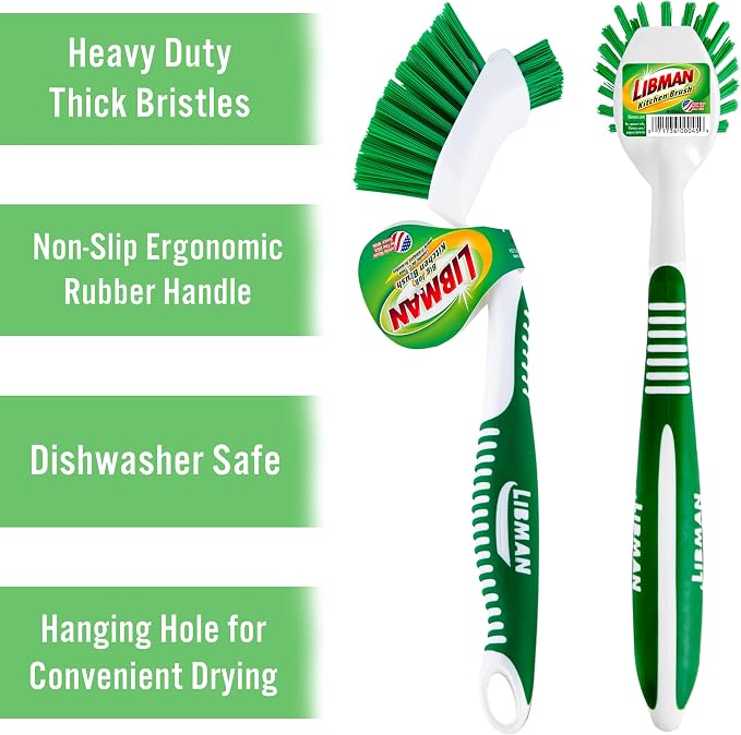 Libman Dish Brush Set with Long Handle - Image 2