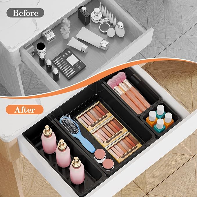 25 PCS Plastic Drawer Organizer Set, 4-Size Versatile Organizer Trays & storage - Image 4