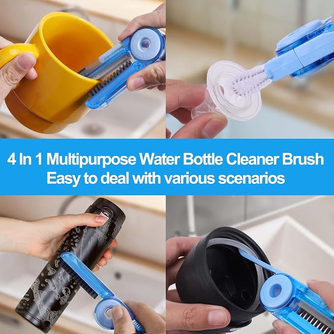 XANGNIER 4 in 1 Multifunctional Cleaning Brush, 3 Pack Water Bottle Cleaner - Image 3