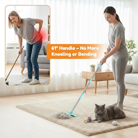 3 In 1 Carpet Rake for Pet Hair Removal Tool - Image 3