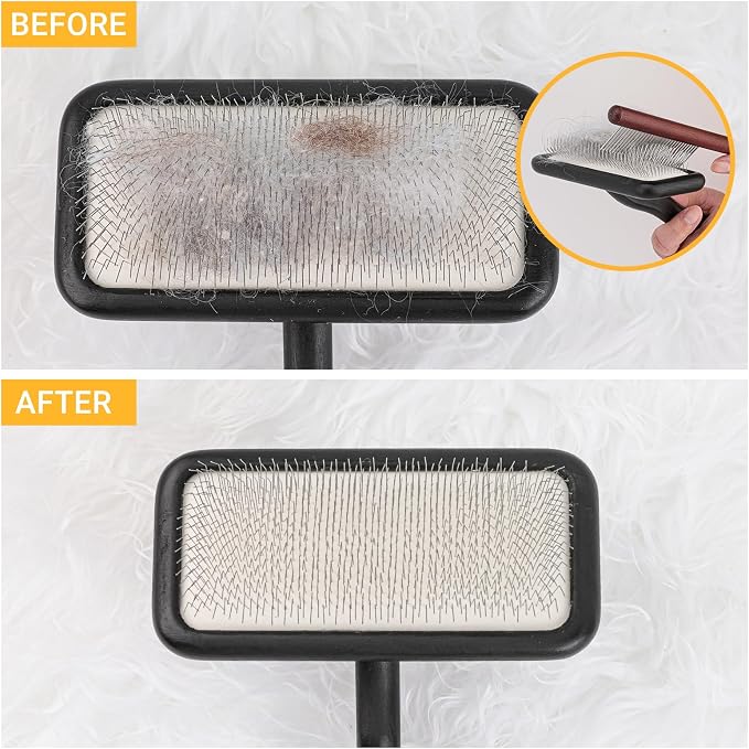 Carpet Rake Sheepskin Wool Brush and Sheepskin Brush Cleaner Comb, More Suitable - Image 5