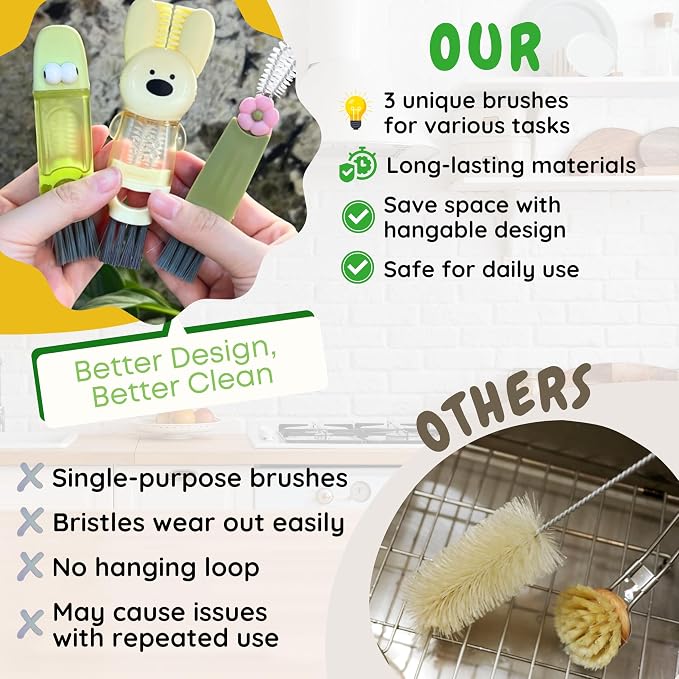 Cup Lid Cleaning Brush, 3 in 1 Cup Cleaner Brush New Multifunctional Lid - Image 4