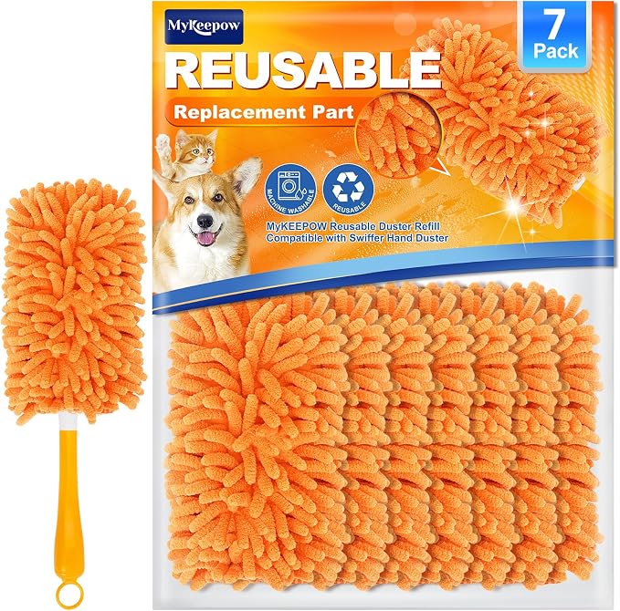 7 Pack Reusable Duster Refill for Swiffer Hand Duster, 360 Degree Duster by MyKEEPOW