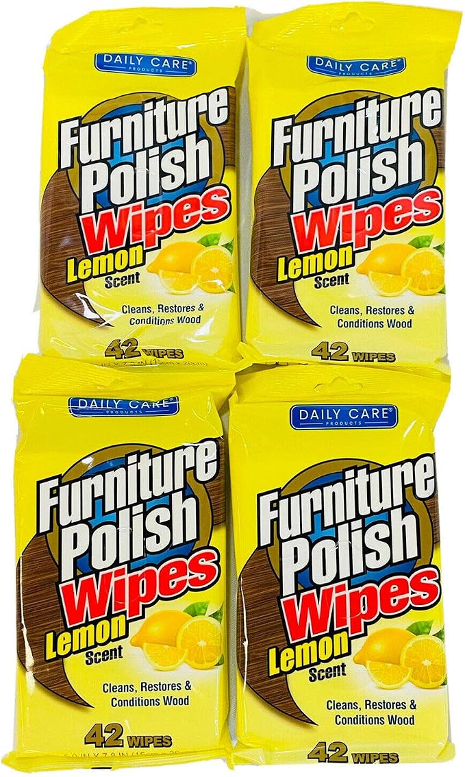 4 Pack - 42 Ct Lemon Scent Wood Furniture Polish Wipes Duster Cleaner - Dust & by Unknown