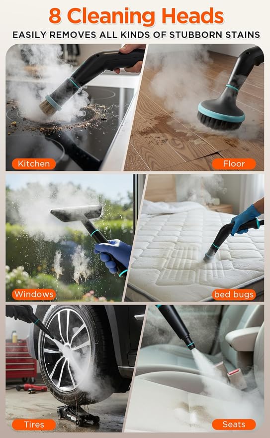 Steam Cleaner, 4 Bar High Pressure Steamer, 15s Fast Heat-Up, 6 Level - Image 6