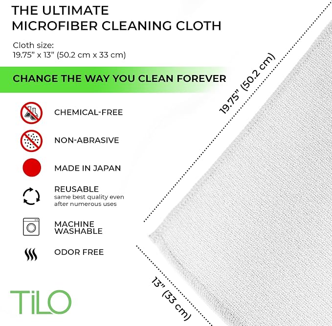 TILO Microfiber Cleaning Cloth – 19x13 Inch Ultra-Absorbent, Reusable Soft - Image 5