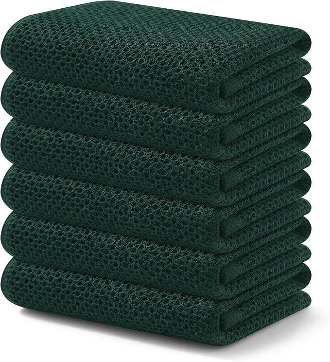 Kitinjoy 100% Cotton Waffle Weave Kitchen Hand Towels by Kitinjoy