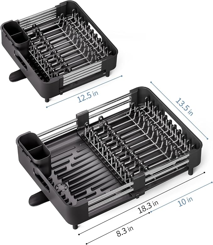 Dish Drying Rack for Kitchen Counter, Extendable Dish Rack - Image 7