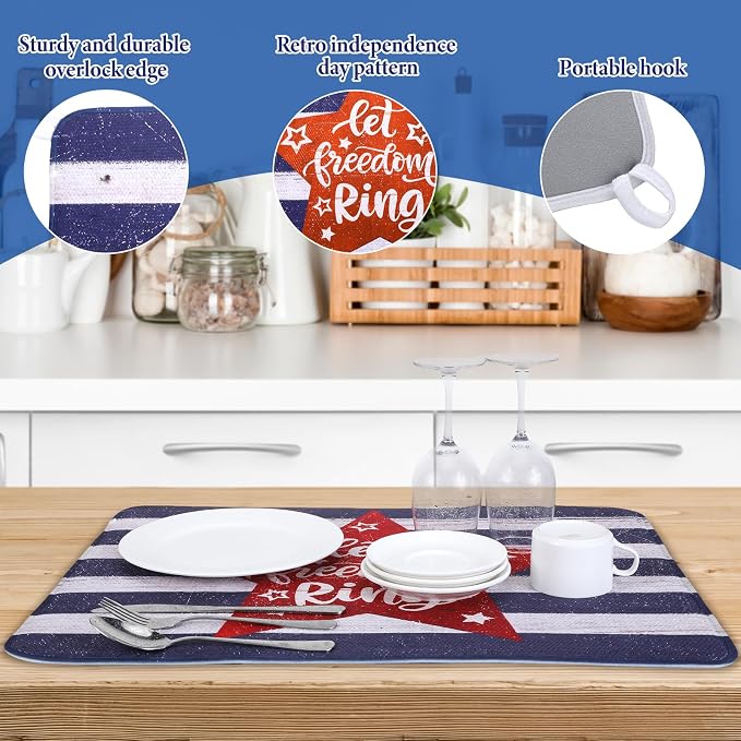 2 Pcs Memorial Day Dish Drying Mat - Image 3