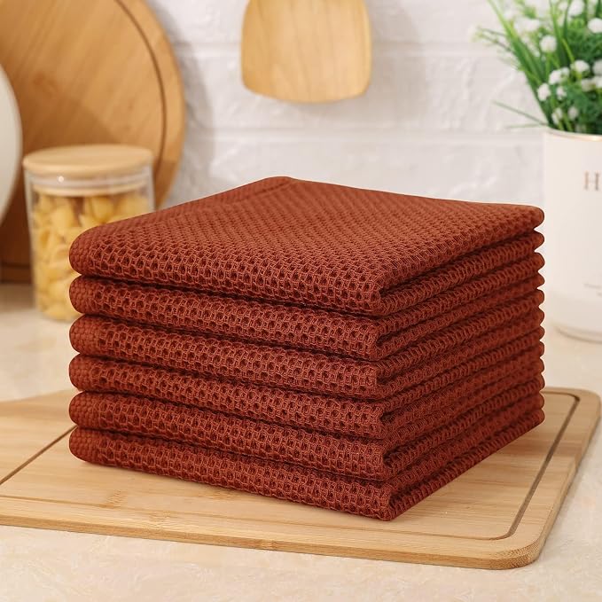 Kitinjoy 100% Cotton Kitchen Dish Cloths, 8 Pack Waffle Weave Ultra Soft - Image 7