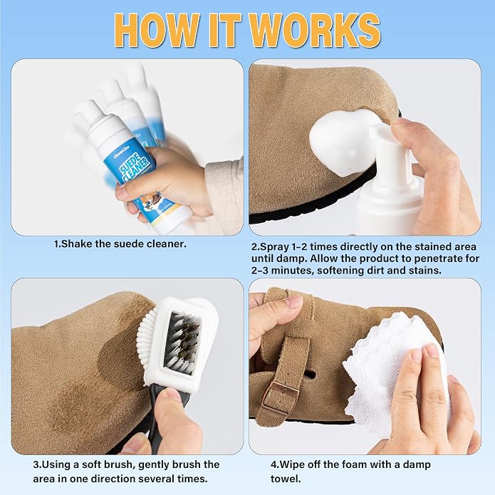 Suede Cleaning Kit 6.76oz – Effectively Removes Dirt, Stains & Water Marks – - Image 8