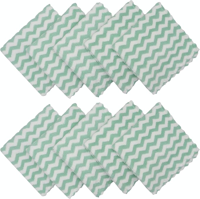 Microfiber Cleaning Cloth Lint Free Cleaning Rags, 10 Pack Fast Drying Dish Rags - Image 2