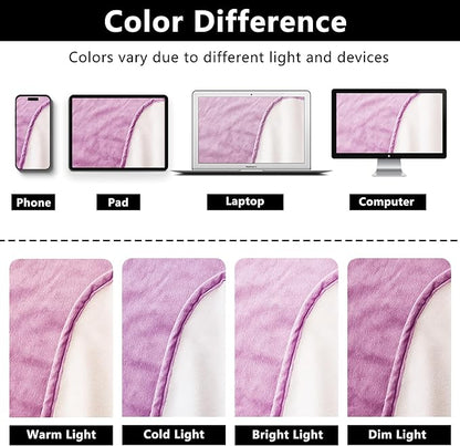 Waterproof Blanket for Couch, Leak Proof Dog Bed Blankets Reversible, Pet Throw Sofa Furniture Protector Machine Washable-52 x82,Purple+Cream