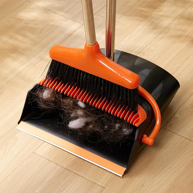 Broom and Dustpan Set Lightweight Upright Lobby Broom and Dust Pan Combo - Image 7