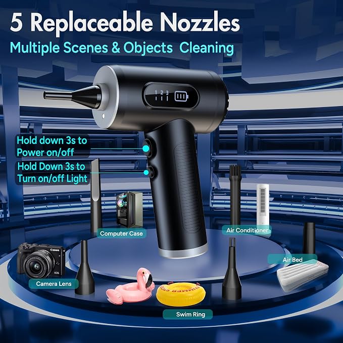 Electric Compressed Air Duster, 3-Gear Dust Blower - Image 4