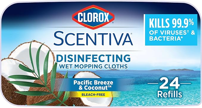 Clorox Scentiva Disinfecting Wet Mopping Cloths, Coconut and Waterlily - Image 17