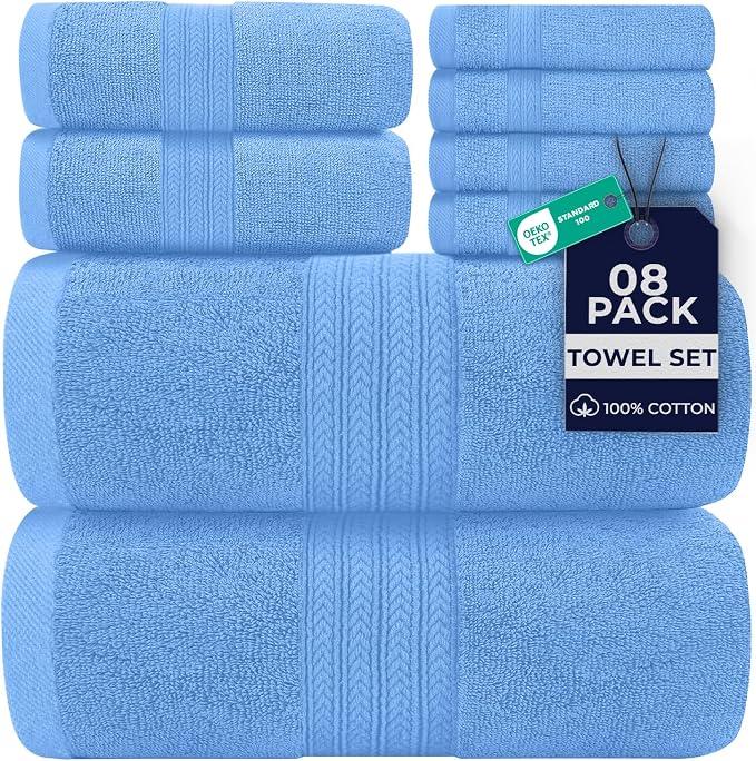 DAN RIVER 8 PC Luxury Bath Towels by DanRiver
