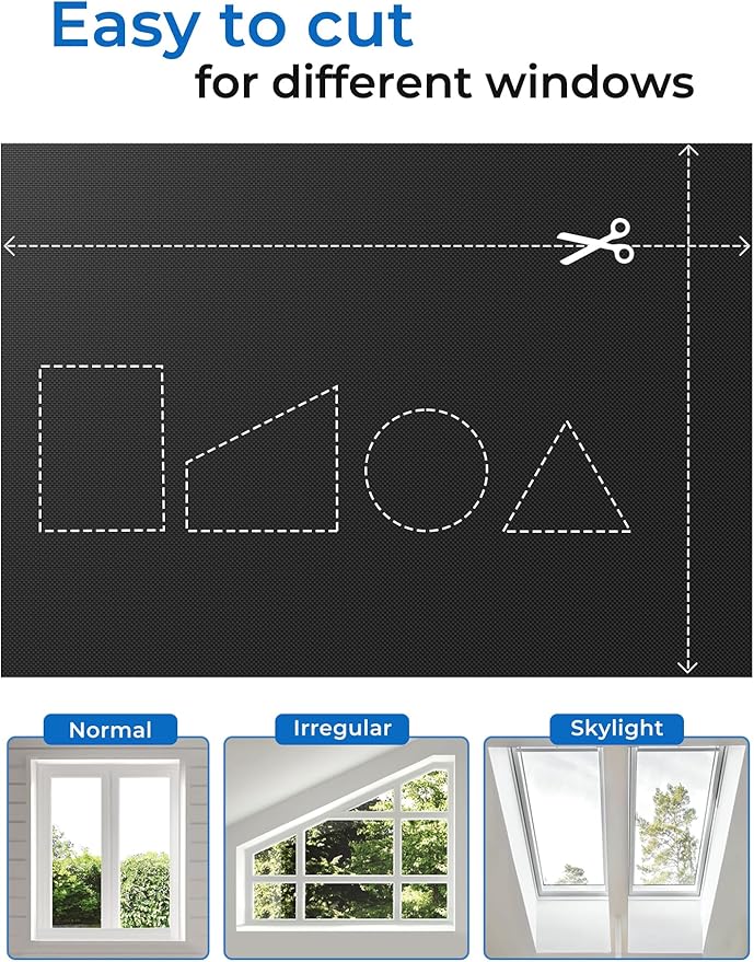 Sumobaby Blackout Curtains for Bedroom Portable 39"x84",No Drill Blackout Shades with Upgraded Hook&Loop Tapes,100% Black Out Window Cover,Thermal Insulated Blinds for Bedroom,Nursery(1 Panel,Black)